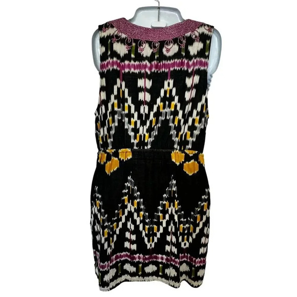 Calypso St. Bart Sheath Dress Embroidered, Beading Tassels V-Neck Women's M - Picture 7 of 11